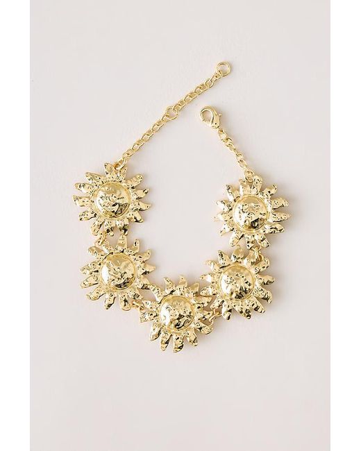 By Anthropologie Brown Sunflower Bracelet