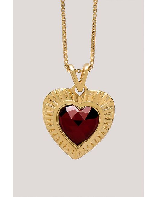 Rachel Jackson Black Mini Garnet Heart Necklace