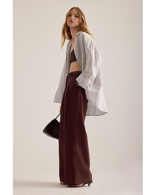 Maeve Brown The Avery Linen-Blend Pleated Trousers By