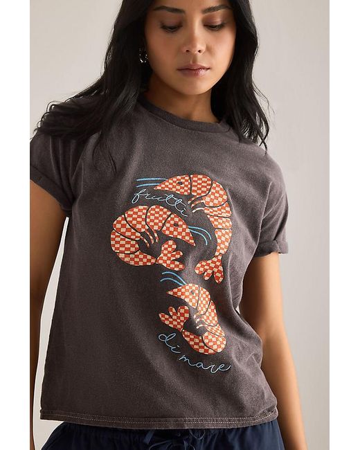 By Anthropologie Brown Prawn Embroidered Baby T-Shirt