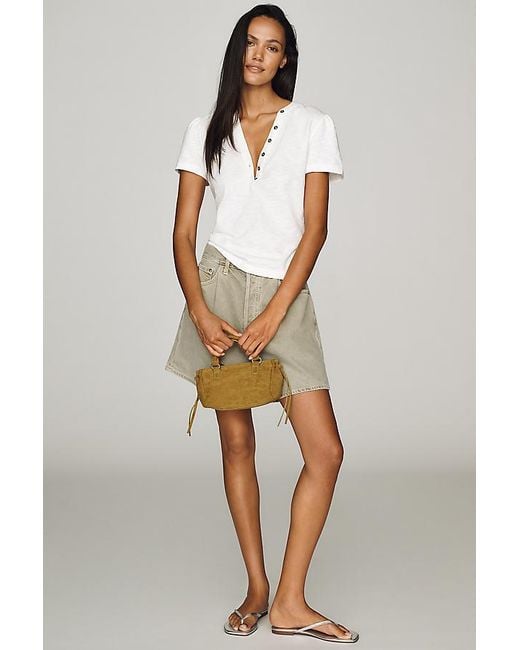 Pilcro White Cotton Henley Top