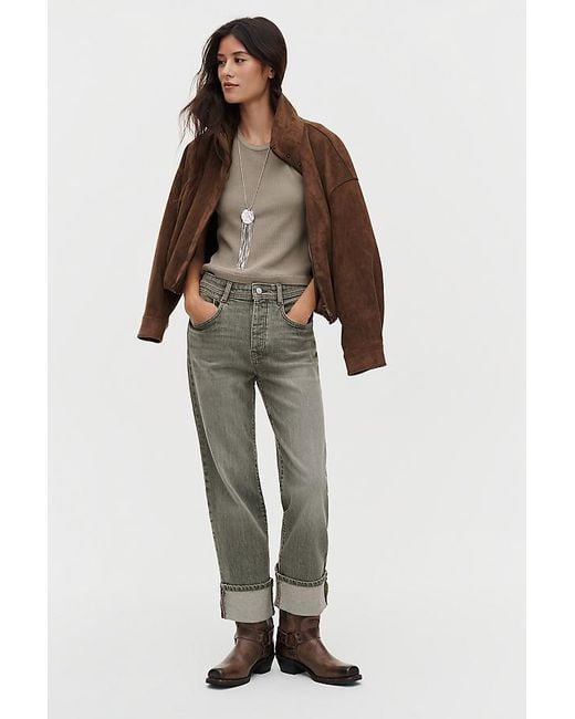 Pilcro Green X-Boyfriend Mid-Rise Relaxed Straight-Leg Jeans