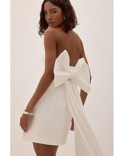 Nobody's Child Natural Lucienne Ivory Strapless Bow Mini Dress