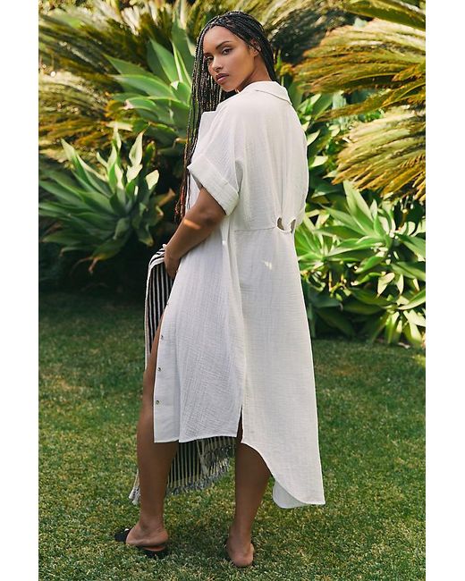 By Anthropologie White The Lucia Sheer Midi Dress