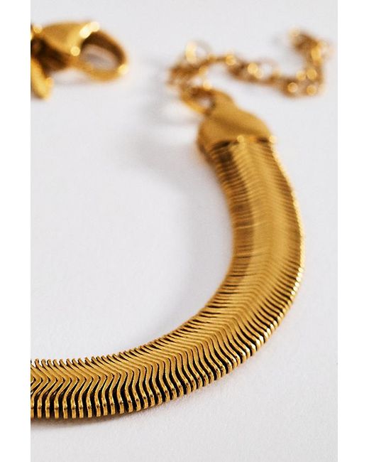 By Anthropologie Metallic Chunky Snake Chain Water-Resistant Bracelet