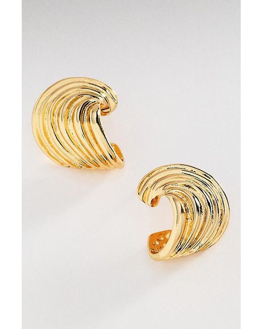 By Anthropologie Metallic Textured Huggie Hoop Earrings