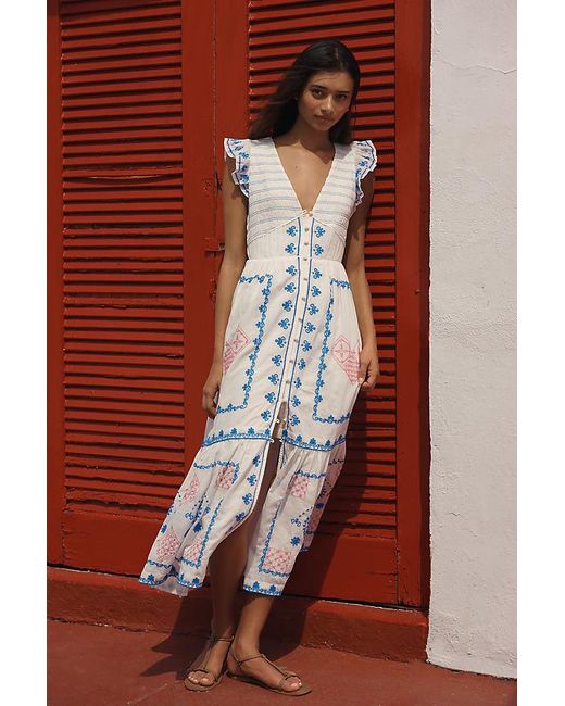 By Anthropologie Red The Peregrine Midi Dress