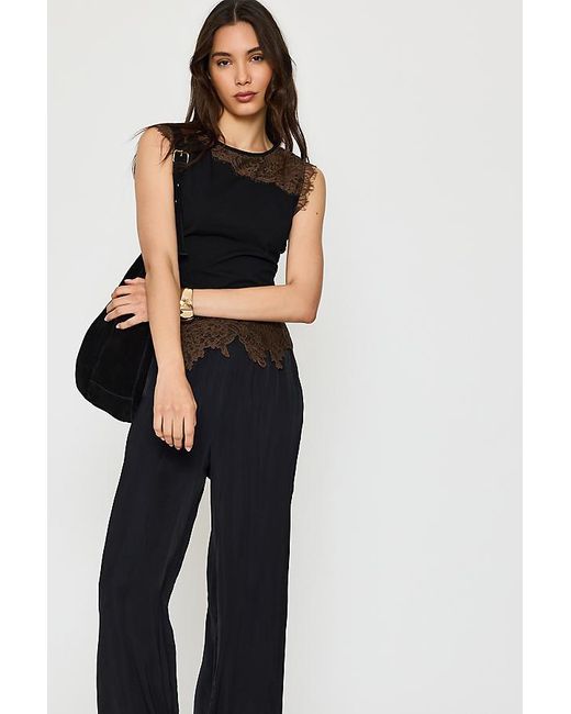 Never Fully Dressed Black Lace Jersey Top
