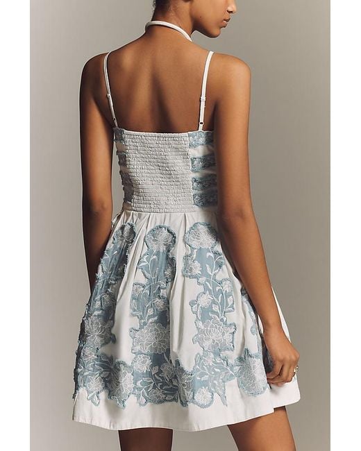 Maeve White Sleeveless Fit & Flare Mini Dress