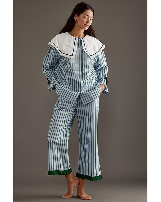Damson Madder Gray Barbara Stripe Pyjama Set