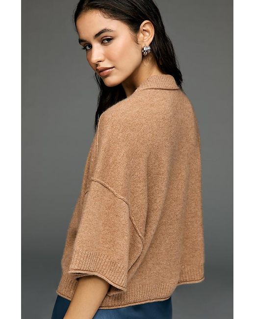 By Anthropologie Green The Goldie Crew-Neck Cashmere Jumper