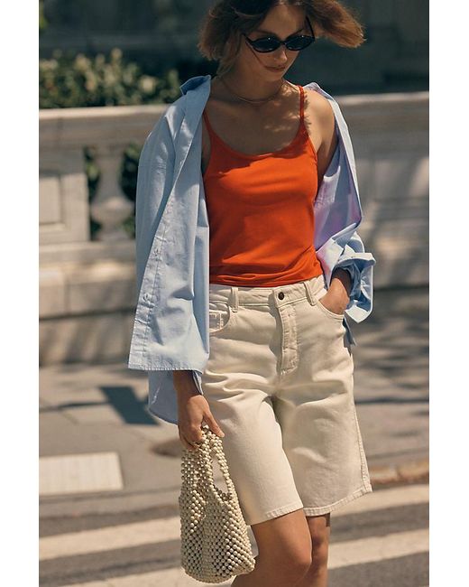 By Anthropologie Red Surrey '90S Strappy Scoop Tank Top
