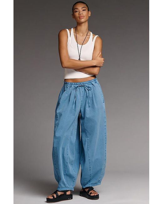 Pilcro Blue Rena Denim Balloon Trousers