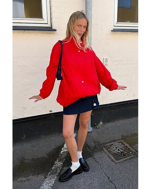 Maeve Red Oversized Lightweight Jacket