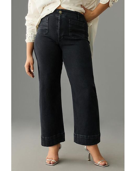 Maeve Gray The Colette Denim Cropped Wide-Leg Jeans By