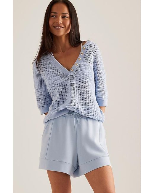 Varley Blue Atrium High-Rise Shorts