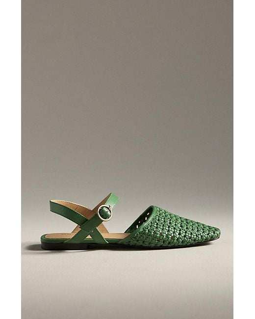 Pilcro Green Woven Flats