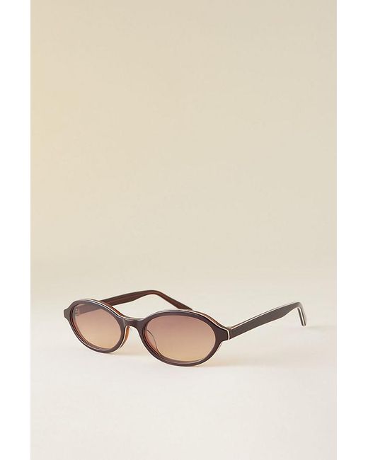 By Anthropologie Natural Classic Oval Sunglasses