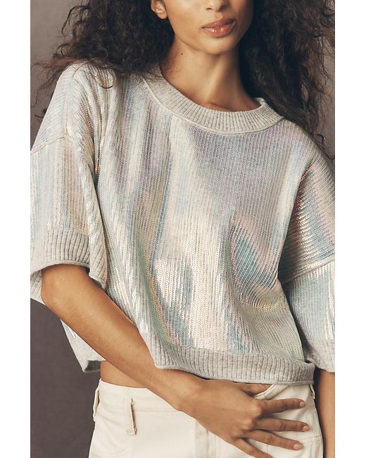 By Anthropologie Multicolor The Goldie Crew-Neck Wool-Cashmere Blend Sequin Jumper