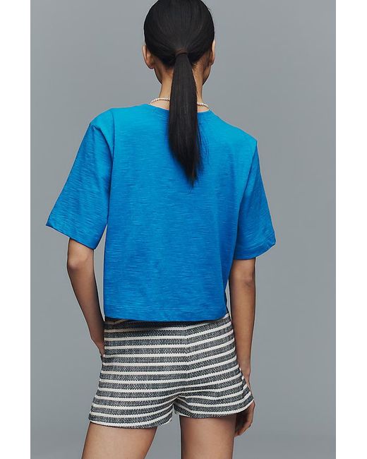 Maeve Blue The Corey Short-Sleeve Boxy T-Shirt By