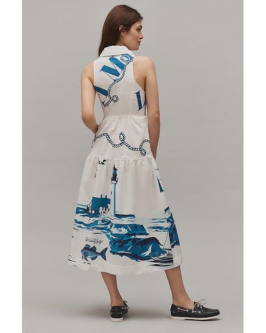 Maeve Multicolor Sleeveless Midi Shirt Dress