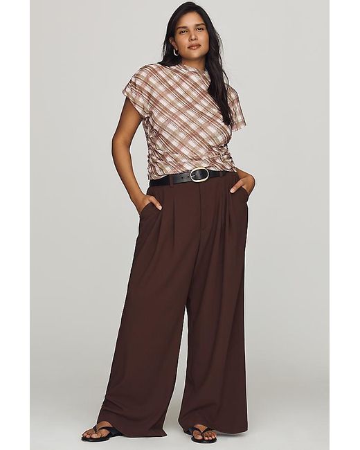 Maeve Multicolor Ruched Mock-Neck Top