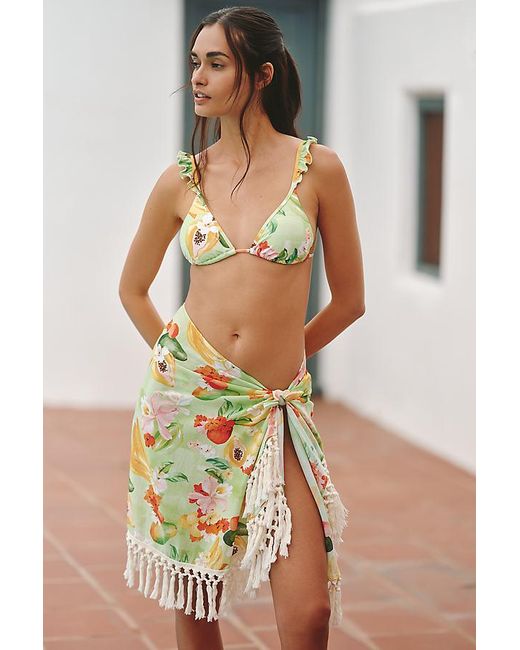 Seafolly Green Tropique Mini Sarong Skirt