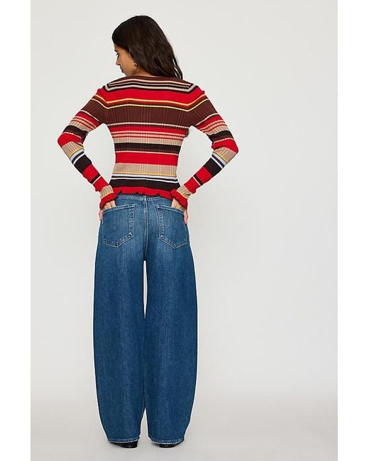 By Anthropologie Blue Emily Slim Ribbed Cardigan