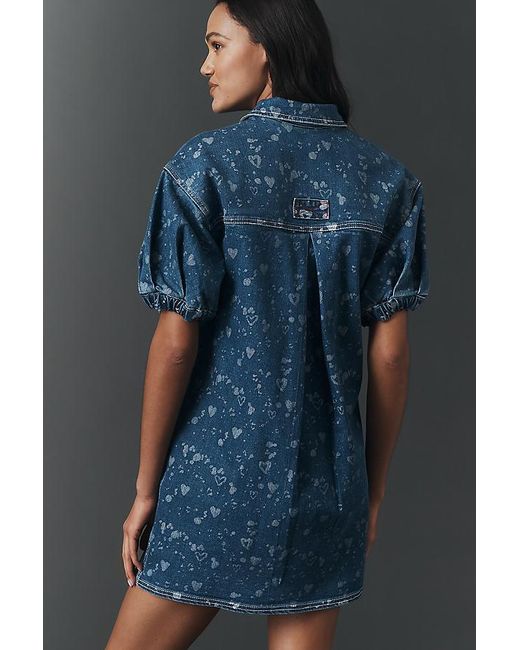pilcro puff sleeve denim shift dress laybabylay on LTK