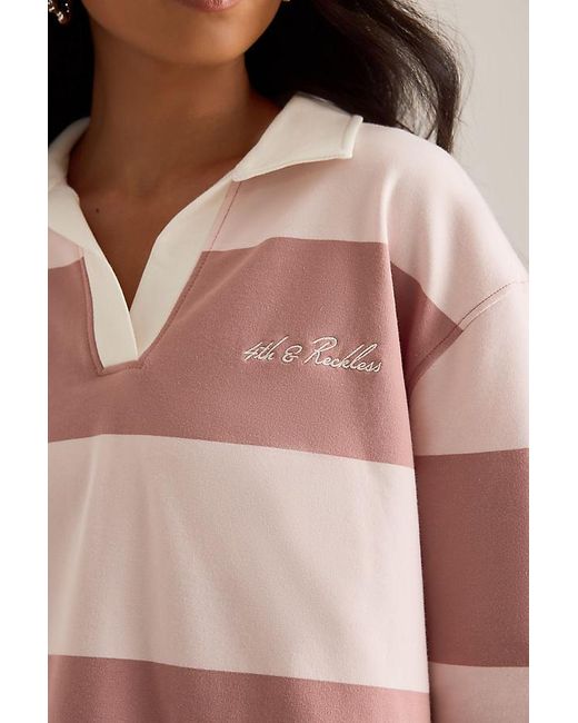 4th & Reckless Pink Hailey Rugby Top