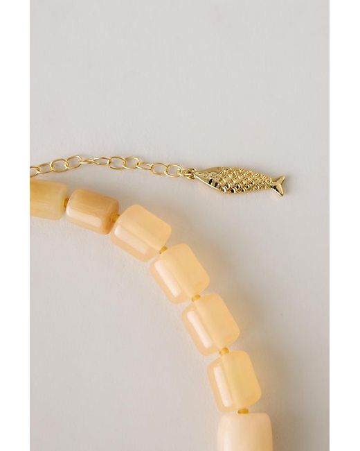 By Anthropologie White Chunky Resin Beaded Necklace