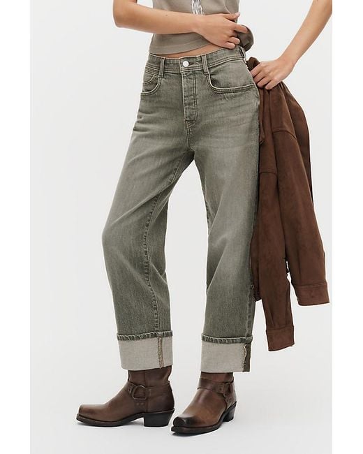 Pilcro Green X-Boyfriend Mid-Rise Relaxed Straight-Leg Jeans