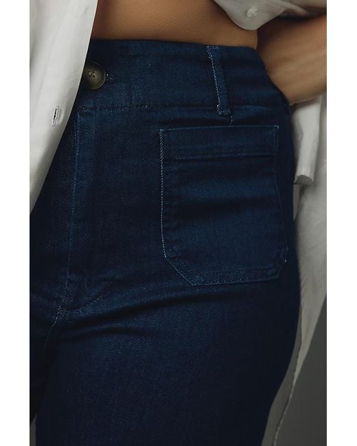 Maeve Gray The Colette Denim Cropped Wide-Leg Jeans By