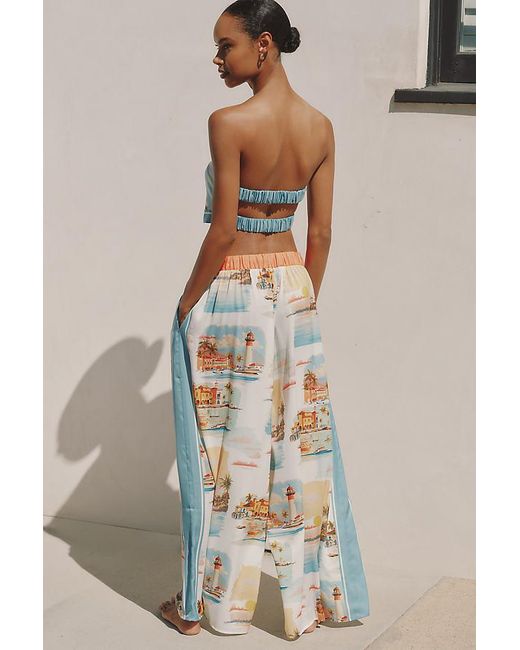 Celandine Multicolor Scarf Wide-Leg Trousers