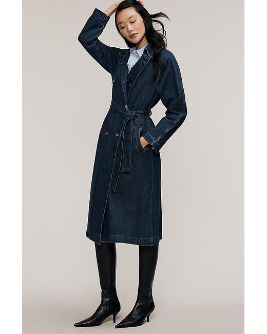 Pilcro Blue Denim Trench Coat