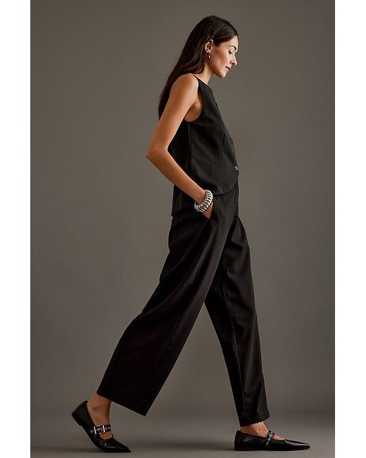 By Anthropologie Brown Aiden Barrel Trousers