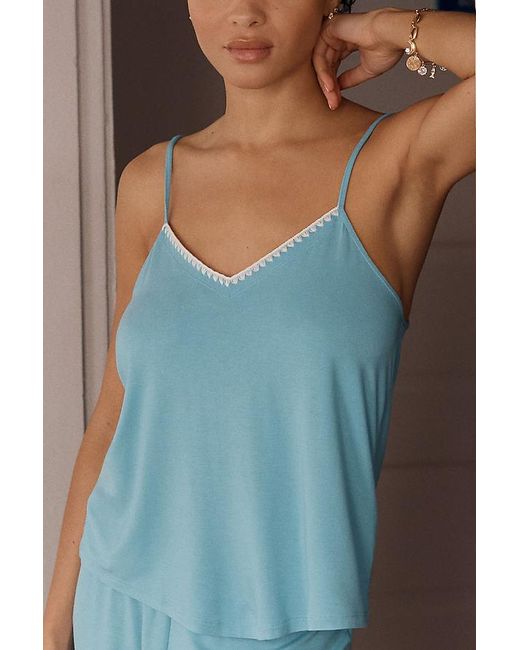 Eberjey Blue Frida Cami Top & Trousers Set