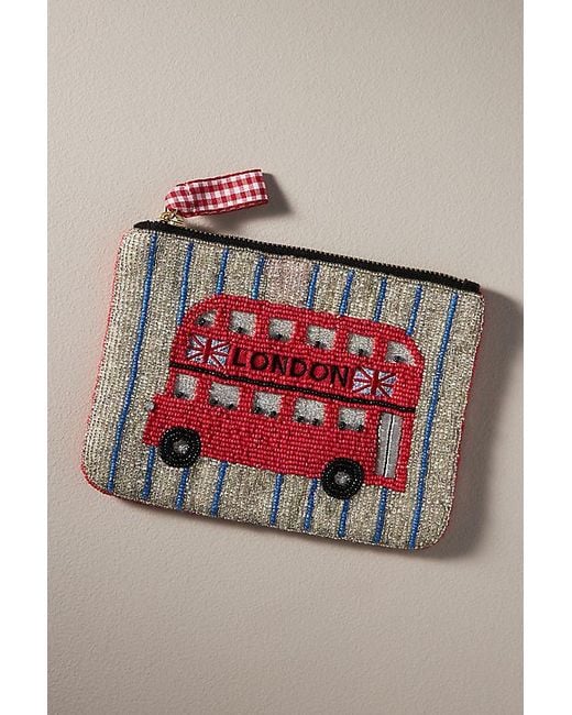 By Anthropologie Gray Beaded City Pouch