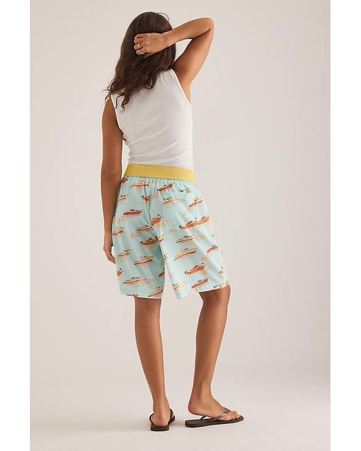 Celandine White Long Board Shorts