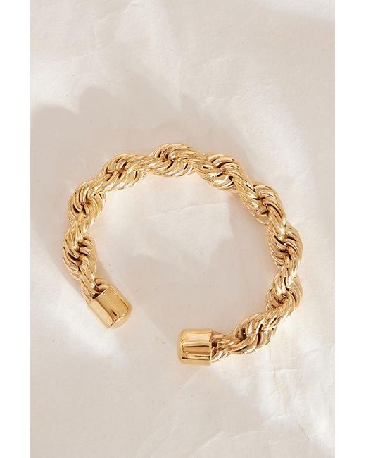 Tilly Sveaas Natural Gold-plated Twisted Rope Torque Bracelet