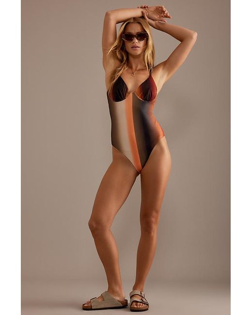We Are We Wear Brown Monica Underwire One-piece Swimsuit