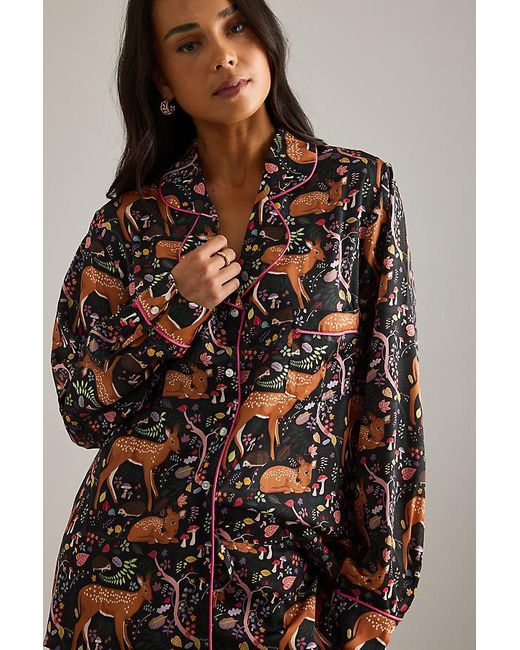 Karen Mabon Multicolor Flora And Fawns Long Pyjama Set