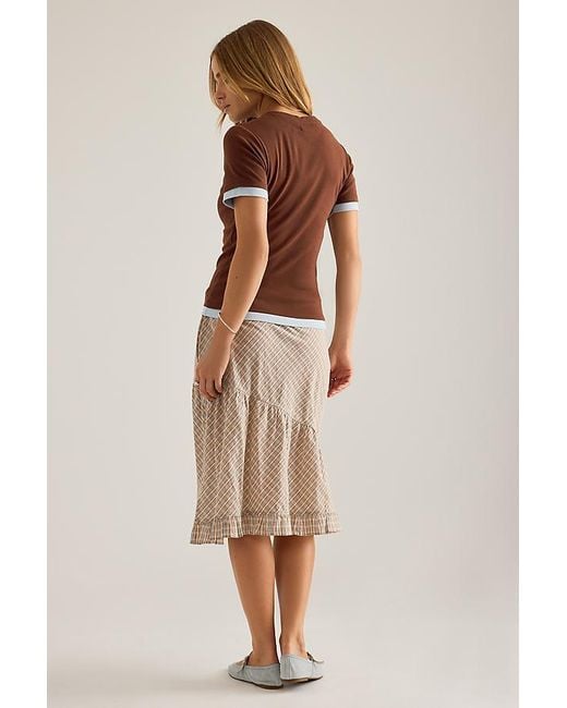 By Anthropologie Blue Double Layer Short-Sleeve T-Shirt