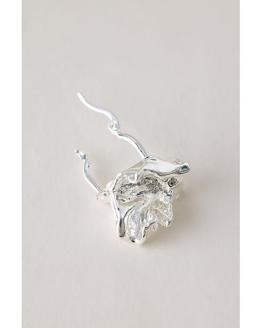 By Anthropologie Metallic Hammered Hoop Earrings