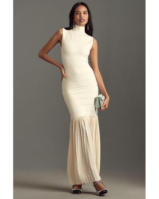 BLITHE Fitted Twofer Maxi Dress in Grey | Lyst UK