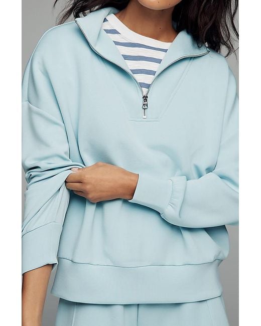 Varley Blue Hawley Half-Zip Sweatshirt