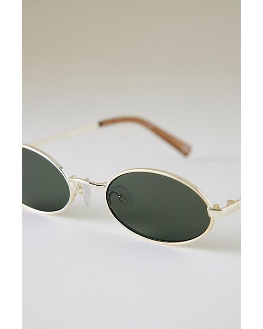 Le Specs Metallic Love Train Oval Sunglasses