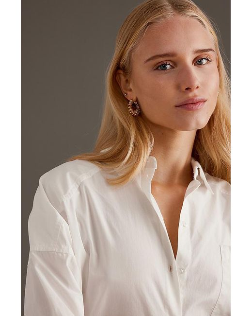 SELECTED White Holly Long-sleeve Shirt Dress