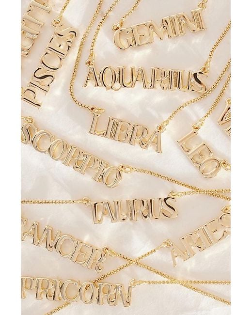 Anthropologie Natural Zodiac Word Necklace