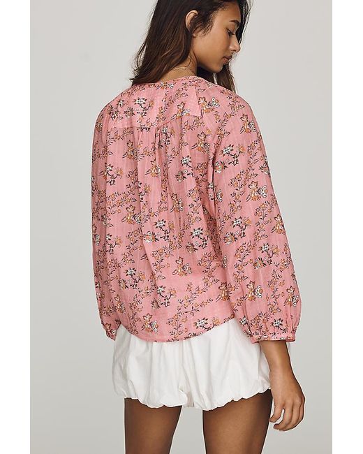 Pilcro Red Sidney Shrunken Batwing Blouse
